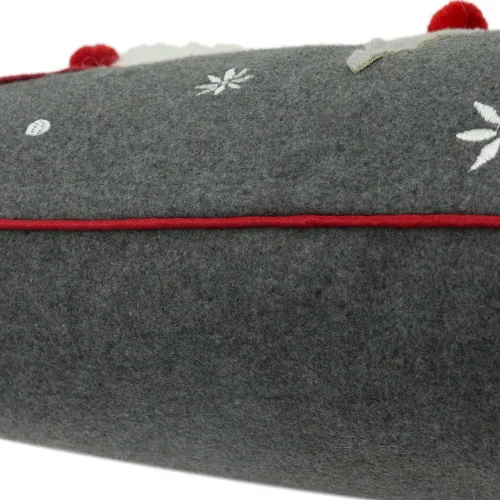 Vista 6 de JWH Funda de almohada decorativa de gnomo, almohada de Navidad, decoración de vacaciones de invierno, funda de almohada gris, cojín bordado