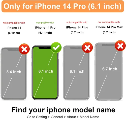 Vista 2 de Vaburs Funda tipo cartera para iPhone 14 Pro, tarjetero con diseño de Azul