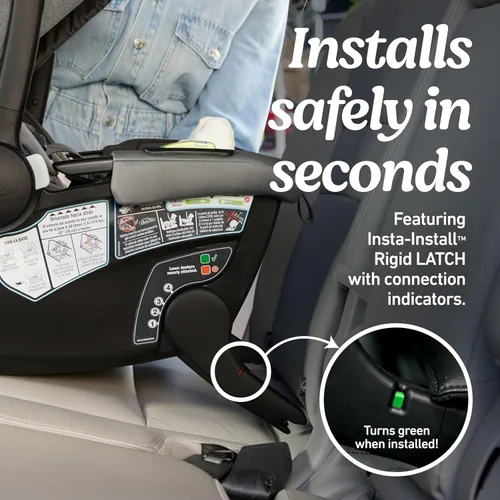 Vista 2 de Graco Gomax - Asiento infantil para automóvil, color orquídea, ligero, reclinable, orientado hacia atrás, se instala con o sin base