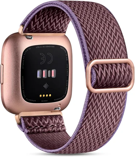 Vista 22 de Witzon Compatible con Fitbit Versa/Versa Lite/Versa 2 bandas para mujeres y hombres, correa elástica ajustable de repuesto para reloj inteligente