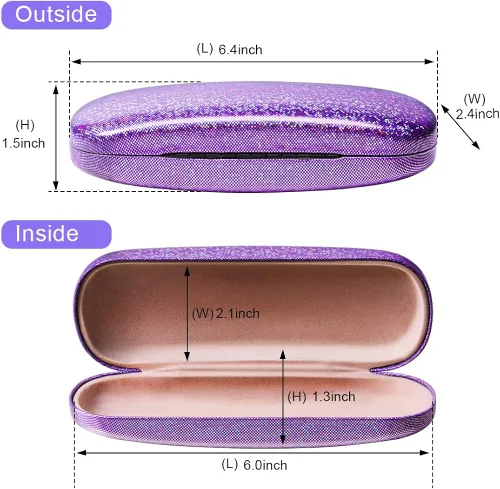 Vista 3 de Estuche para gafas 4 piezas unisex rígidas para gafas de cristal