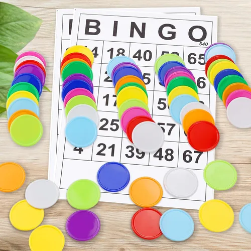 Vista 6 de 500 fichas de póquer de plástico, fichas de juego de cartas de póquer a granel, marcadores de discos de conteo para aprender matemáticas, juego