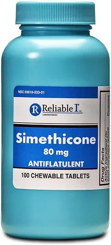 Reliable 1 Simeticona 80mg Anti-Gas 100 Tabletas de Menta (1 Botella)