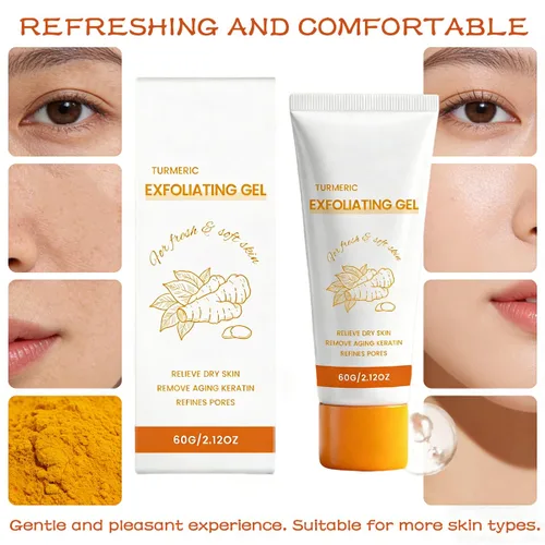Vista 4 de Facial Turmeric Exfoliating Gel for Face Body, Peeling Gel for Gloing Skin Face Exfoliating Gels for Deep Cleansing Exfoliat Scrub for Smooth