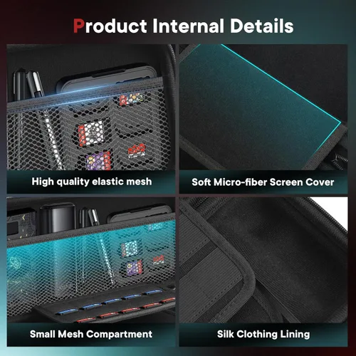 Vista 5 de Carrying Case for Steam Deck Portable Travel Case Hard Shell Carry Bag with 20 Game Slots, Extra Storage for Steam Deck Accessories Cover&Original