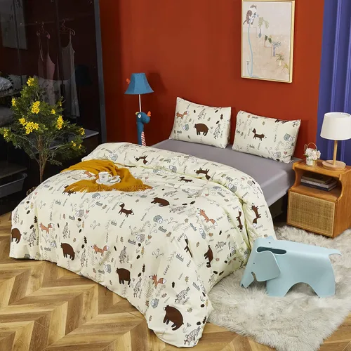 Vista 275 de CLOTHKNOW Juego de edredón de 3 piezas a cuadros color beige óxido, tamaño Full, juego de ropa de cama de cuadros edredón terracota con 2 fundas
