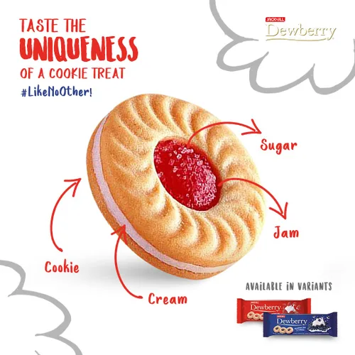 Vista 5 de Dewberry Thai Premium - Galletas de sándwich con sabor a crema y fresa Peso neto 1.27 oz. X 3 bolsas