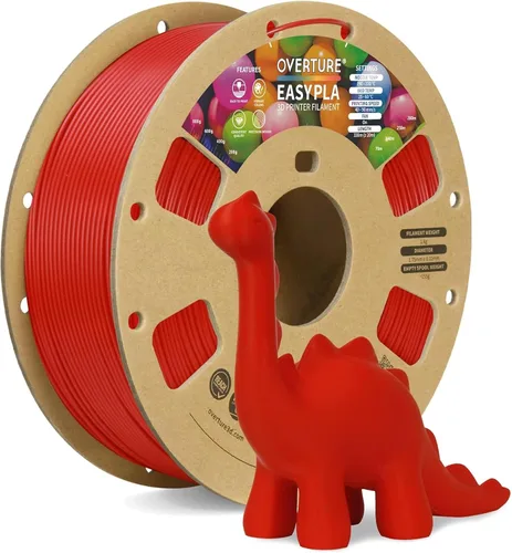 Vista 9 de OVERTURE - Filamento de ácido poliláctico (Easy PLA) para impresora 3D de 1.75 mm, bobina de cartón de 2.2 libras, precisión dimensional +/- 0.02