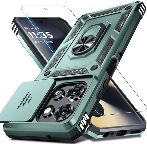 Vista 38 de Janmitta Compatible con Funda Moto G 5G 2024 con Cubierta Deslizante Integrada para Lente de Cámara + Protector de Pantalla + Soporte de Anillo