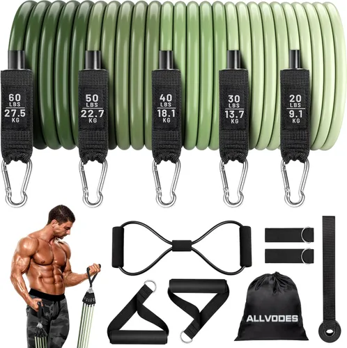 Resistance Bands, Resistance Band Set, Workout Bands, Exercise Bands for Men and Women, Exercise Bands with Door Anchor, Handles, Legs Ankle Straps