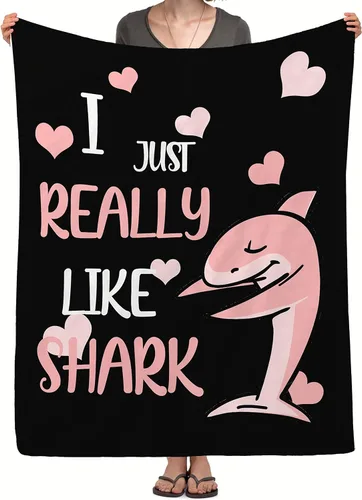 Manta de tiburón para regalo, manta de franela de forro polar de 40 x 50 pulgadas, suave, acogedora y ligera, mantas para sofá, cama, sofá de viaje,