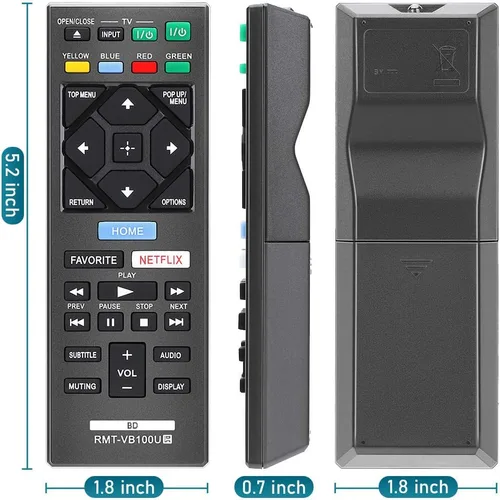Vista 7 de Control remoto para Sony Blu-Ray Remote y Sony Blu Ray reproductor de DVD BD Disc 3D Streaming 4K Ultra HD UHD HDR Home Theater BDP Series Player