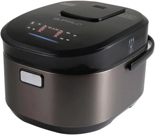 Buffalo Cocina inteligente IH gris titanio, olla arrocera y calentador, 1.8L, 10 tazas de arroz, olla interior sin revestimiento, eficiente,