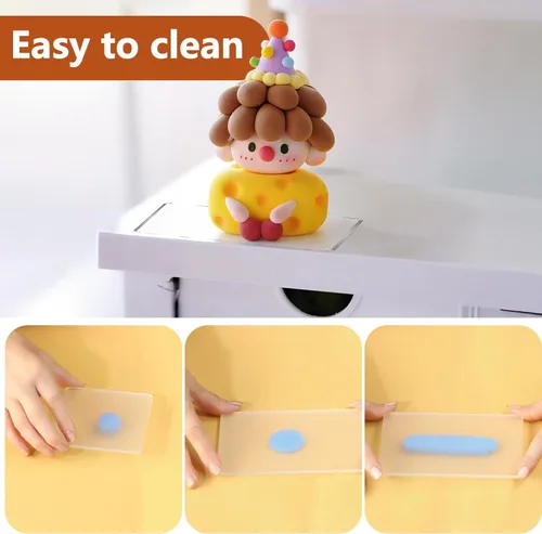 Vista 5 de Herramientas de arcilla polimérica, Pin de rodillo de arcilla acrílica, Herramientas de cortadores de arcilla polimérica, Tablero de prensa de hoja