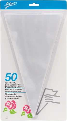 Vista 12 de Ateco Bolsas decorativas desechables suaves, 12 pulgadas, paquete de 10, fabricadas en Estados Unidos, transparentes
