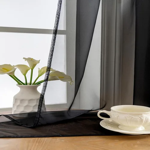 Vista 4 de Bufanda de ventana para cama, cortinas de arco de boda, tela drapeada de 144 pulgadas de largo (12 pies), cenefas de cortina para ventanas, sala