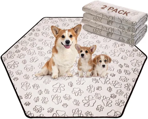 Vista 14 de Qeils Almohadillas reutilizables para cachorros, paquete de 2 almohadillas lavables para orina para perros, almohadilla antideslizante impermeable