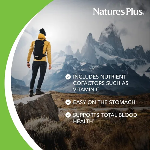 Vista 3 de NaturesPlus Hema-Plex Iron - 10 tabletas de liberación lenta - 85 mg de hierro quelado - Salud total de la sangre - con vitamina C y bioflavonoides