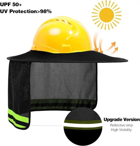 Vista 40 de TCCFCCT Protector Solar de Ala Completa con Malla para el Cuello, Visera Solar de Alta Visibilidad con Protección para el Cuello y Bandana Diadema