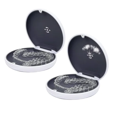 Vista 8 de Paquete de 2 fundas de retención, funda alineadora con orificios de ventilación, compatible con Invisalign, fundas protectoras bucales, portátiles