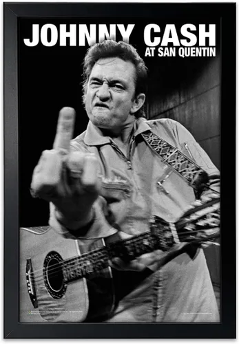Vista 8 de Scorpio Posters Johnny Cash - San Quentin Mini Poster - Officially Licensed - 11" x 17" - with Black Wood Poster Holder