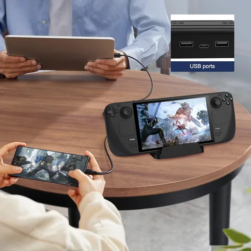 Vista 6 de Charging Dock for Steam Deck Stand, NEWENMO Non-slip Base Station for Steam Deck Dock, 3-in-1 ONLY Charging Portable for Steam Deck Accessories