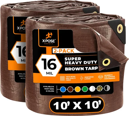 Vista 18 de Xpose Safety - Lona protectora de polietileno de 4 x 20 pies, 16 mil o 0.4mm de grosor, resistente y reforzada para evitar desgarros, resistente a