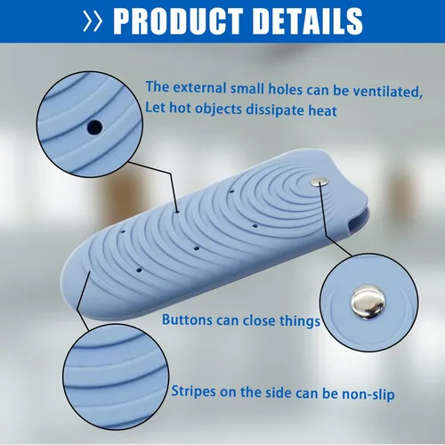 Vista 3 de Bolsa de silicona resistente al calor para herramientas de peinado del cabello, rizadores y planchas planas, cubierta de viaje antideslizante
