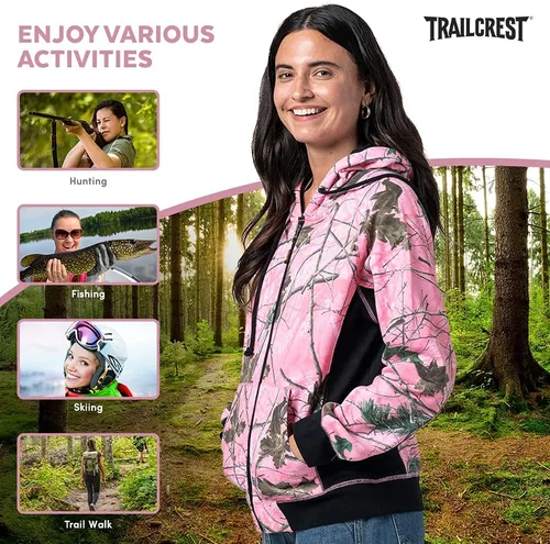 Vista 7 de TrailCrest Sudadera con capucha y cremallera completa para mujer