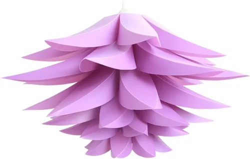 DIY IQ Jigsaw Puzzle Toy Lotus Flower Lámpara Sombra Colgante de techo para decoración de habitaciones (púrpura)