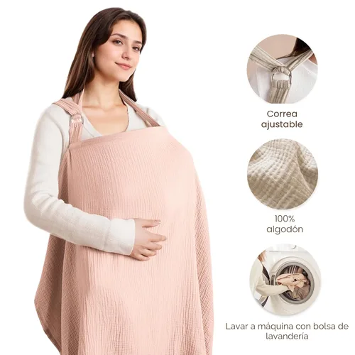 Vista 2 de Konssy Funda de Lactancia de Muselina para Amamantar al Bebé, Transpirable 100% Algodón Funda de Lactancia con Aro Rígido para Delantal de Lactancia