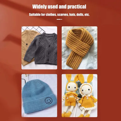 Vista 7 de woshilaoDS 35 piezas de juegos de agujas de tejer de doble punta, agujas de tejer de metal de acero inoxidable de 20 cm/7.8 pulgadas con doble punta