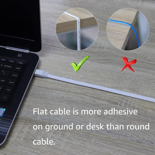 Vista 5 de Cable Ethernet Cat 7, Cable LAN de red de Internet para PS4, Xbox, router, módem, juego plano blindado de 10 Gigabit RJ45, para conexión a