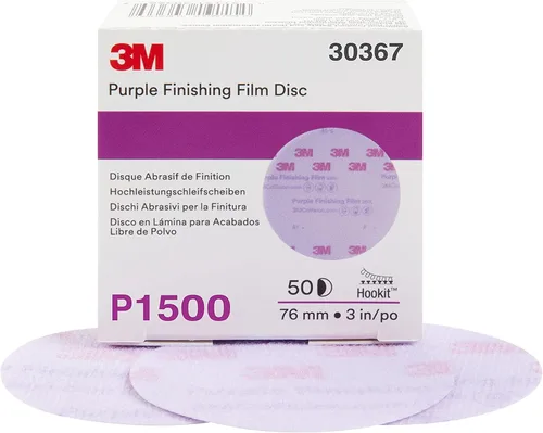 Disco de película para acabado púrpura antipolvo, modelo P1 3769 de 6 pulgadas, de 3M, P1500, 3