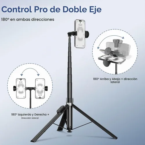 Vista 3 de Trípode de teléfono para iPhone 66" automático pop-up selfie stick