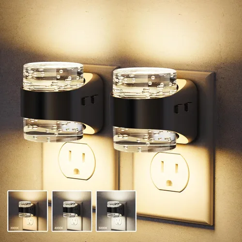 Vista 19 de JandCase Luz nocturna, luces nocturnas enchufables a la pared, luz nocturna LED de 3000 K con brillo ajustable de 0 a 100 lúmenes, luz nocturna