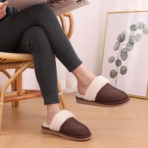 Vista 6 de Litfun Pantuflas mullidas de espuma viscoelástica para mujer, zapatos de invierno para interiores y exteriores