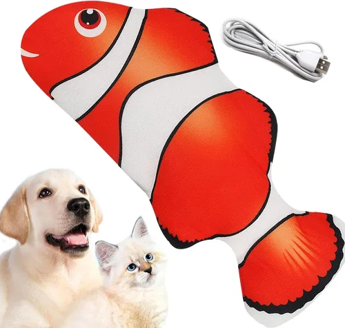 Vista 10 de VAIZIQ Flopping Fish - Juguete eléctrico para perros, juguete interactivo realista para perros pequeños y medianos, juguete masticable