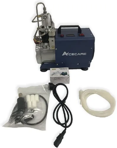Vista 2 de Acecare Compresor de aire PCP 4500Psi Compresor de aire de alta presión Bomba de aire PCP 12v/110v Auto-stop Eléctrico 30Mpa para Rifle PCP