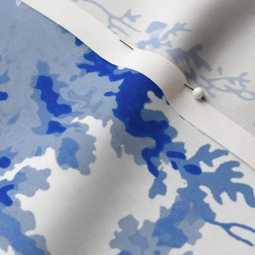 Vista 7 de Spoonflower Fabric - Chinoiserie Willow Blue White Toile Chinese Nature Garden Botanical Printed on Cotton Poplin Fabric Fat Quarter - Sewing