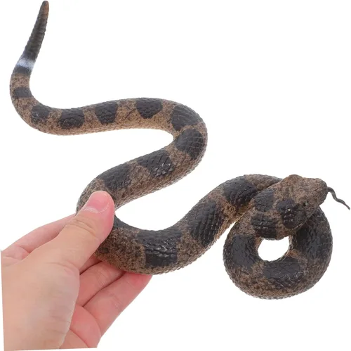 Vista 4 de Abaodam 2pcs Realistic Rubber Snake Lifelike Rattlesnake Figures for Pranks Garden Decor and Halloween Party Props Safe Flexible Material for Pets