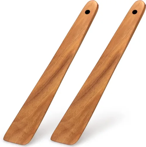 Vista 10 de Espátula Plana de Madera para Utensilios de Cocina Spurtle Herramienta de Cocina Volteador Raspador de Madera de Teca Espátulas Utensilio de Cocina