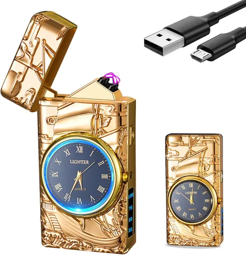 Vista 16 de SKRFIRE Encendedor Eléctrico Recargable Encendedor de Reloj para Águila, Encendedores de Arco USB, Encendedor de Dragón de Moda, Encendedores