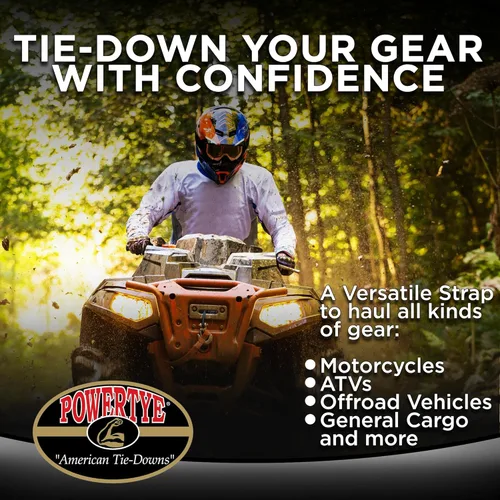 Vista 6 de PowerTye - Correa de trinquete sin fin - 1 pulgada x 4 pies de fácil agarre (sin ganchos), correa de amarre con límite de carga de trabajo de 400