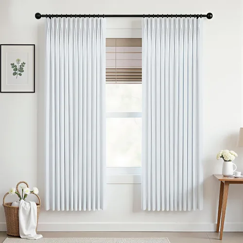Vista 28 de Mrs.Naturall Cortinas de cocina beige de 42 x 45 pulgadas de largo para cortinas opacas pequeñas