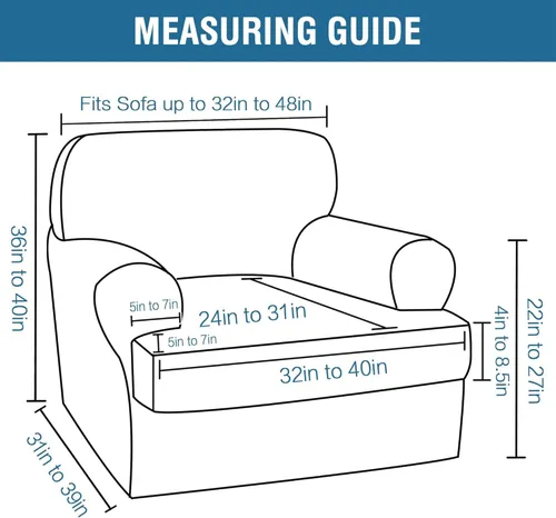 Vista 2 de H.VERSAILTEX Funda para sofá de 2 piezas, fundas para sillón con cojines en forma de T, funda para sofá de terciopelo grueso, protector de muebles