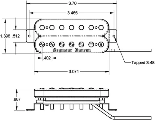 Vista 4 de Seymour Duncan Black Winter Humbucker - Juego de pastillas de 2 piezas, 7 cuerdas Negro
