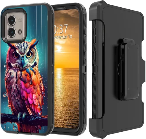 Vista 212 de Funda para Moto G Stylus 5G 2023 con funda de clip para cinturón y soporte, resistente de doble capa, resistente a prueba de golpes, para Motorola