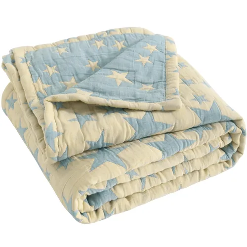 Vista 20 de NTBAY Manta de muselina de algodón de 3 capas de gran tamaño, 45 x 60 pulgadas, manta reversible de jacquard para guardería, súper suave y térmica