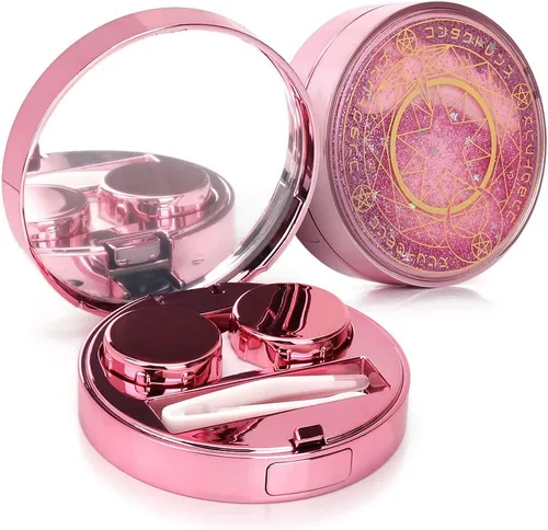 Vista 11 de ofone Funda para lentes de contacto, Bling Constellations - Estuches de contacto con pinzas, herramienta de eliminación de espejo, botella portátil